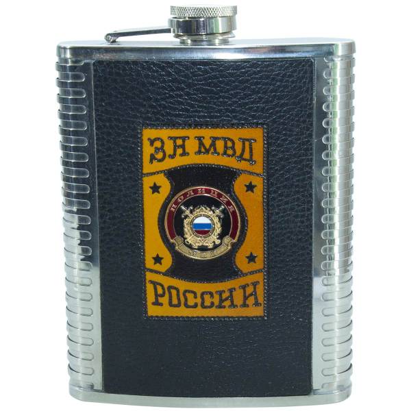 Фляга подарочная с символикой Полиция ООП МВД России / За МВД России 20 OZ-600 мл черная (4608062) - HAKKI