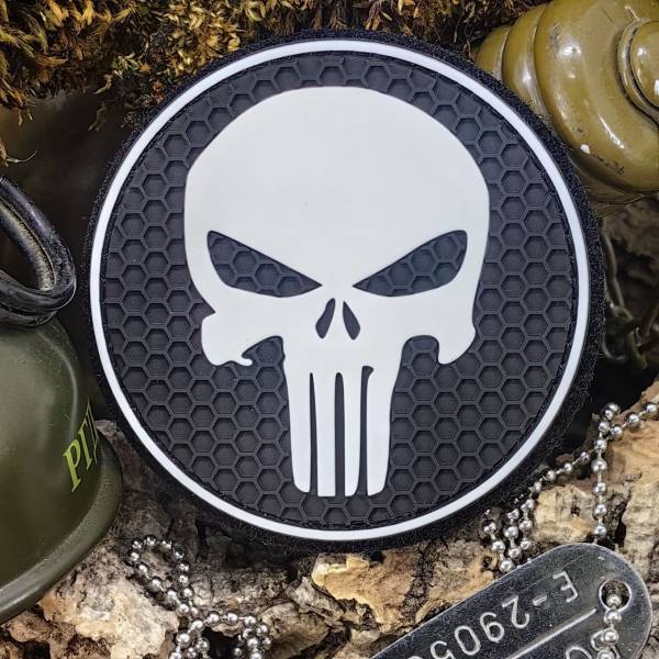 Нашивка ( шеврон патч patch ) тактическая КАРАТЕЛЬ 3D PVC  ( пластизоль ) на липучке D-7 черная (2504330) - HAKKI