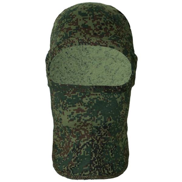 Маска - подшлемник ( балаклава ) трикотажная с вырезом ( глаза ) камуфлированная цифра зеленая (1404042) - HAKKI