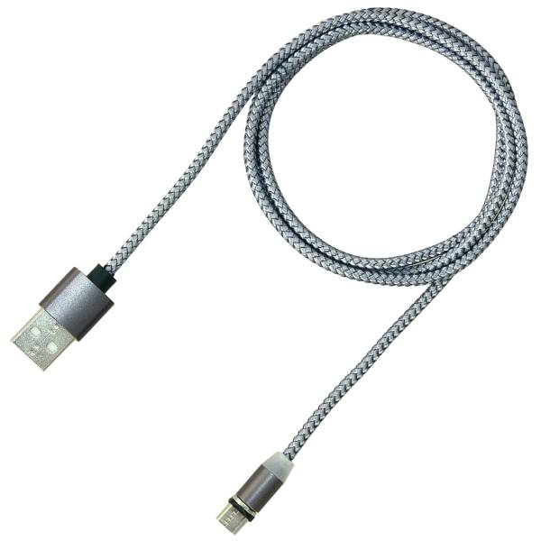 Кабель ( провод ) Х-CABLE для подключения портативных электронных устройств USB / Micro / магнитный контакт серый (4002041) - HAKKI