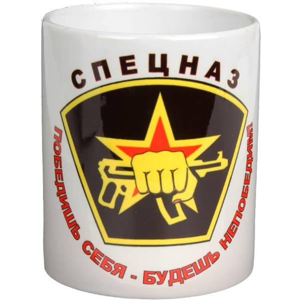Кружка с символикой Спецназ ВВ МВД. Победишь себя - будешь непобедим! белая (4601204) - HAKKI
