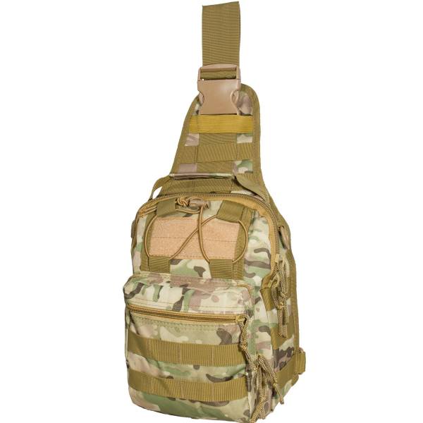 Сумка-органайзер TAC через плечо тактическая MOLLE камуфлированная camo-multi (3310993) - HAKKI