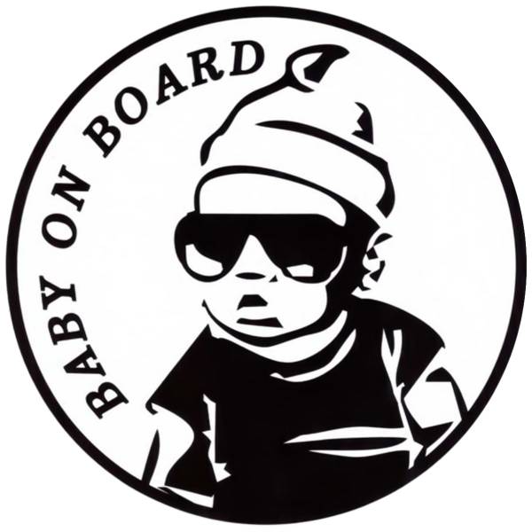 Наклейка на авто виниловая BABY ON BOARD D-9,5 (12018308)