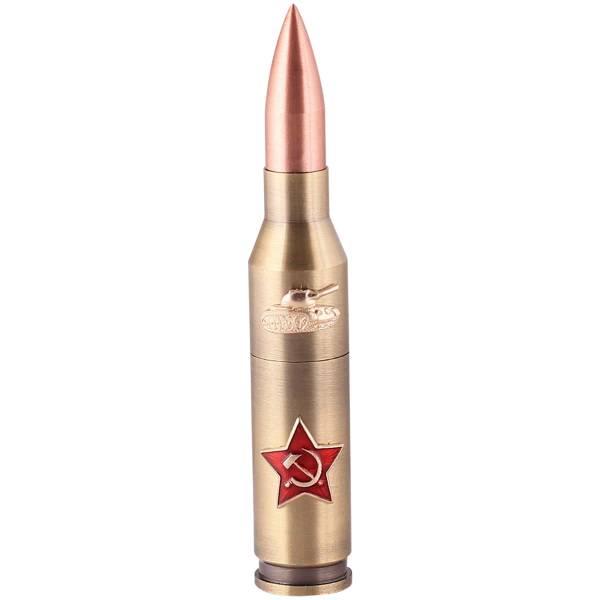 Зажигалка патрон с символикой Танковые войска газовая 140 мм золотистая (4403075) - HAKKI