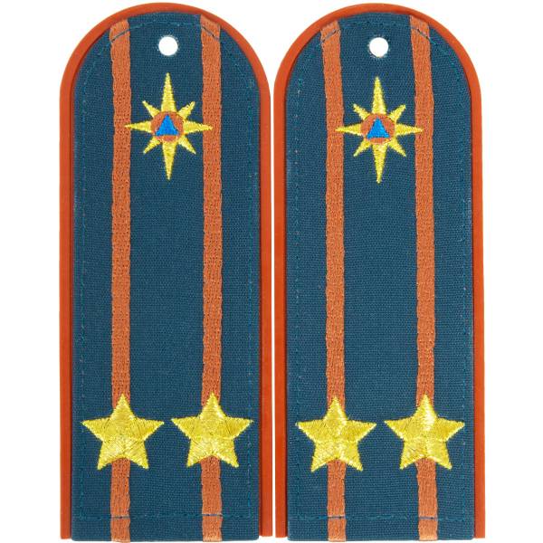 Погоны МЧС повседневные на куртку ( китель ) Подполковник с эмблемой машинная вышивка пластик (2207079) - HAKKI