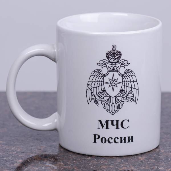 Кружка с символикой МЧС России белая (4601012) - HAKKI