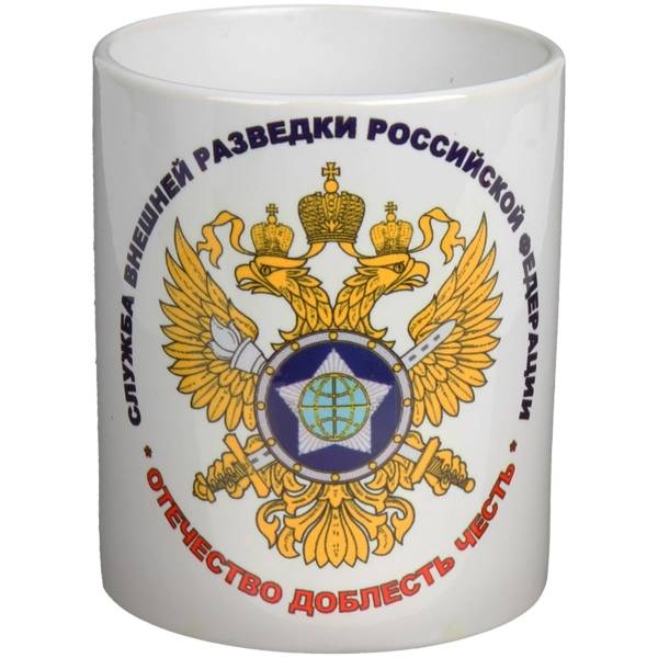Кружка с символикой СВР России Отечество Доблесть Честь белая (4601185) - HAKKI