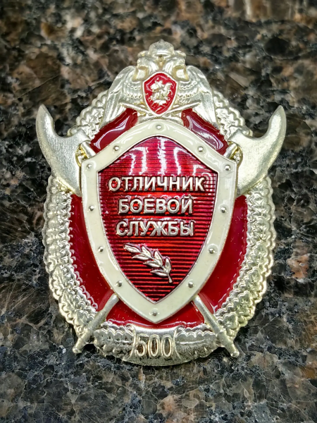 Знак нагрудный ФСВНГ ( Росгвардия ) РФ ОТЛИЧНИК БОЕВОЙ СЛУЖБЫ 2 степени / 500 (2301639) - HAKKI