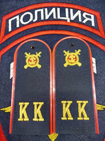 Погоны Полиции ОВД МВД повседневные на куртку ( китель ) Кадетский корпус с эмблемой машинная вышивка КК пластик (2205020) - HAKKI