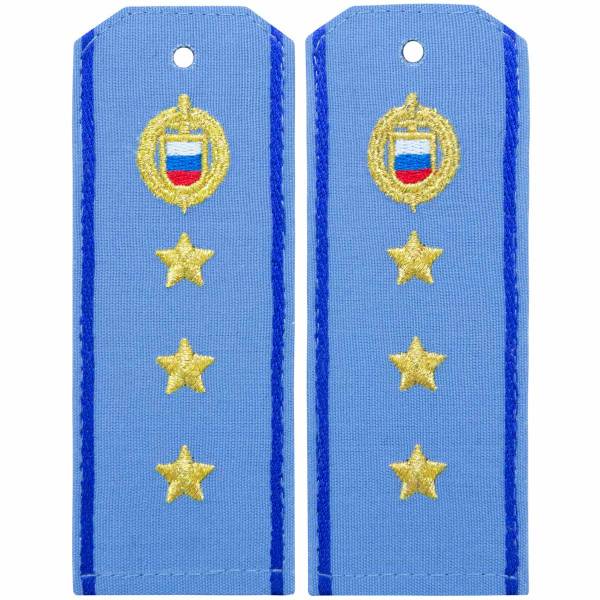 Погоны ФСО повседневные на рубашку Старший прапорщик с эмблемой машинная вышивка пластик (2225015) - HAKKI