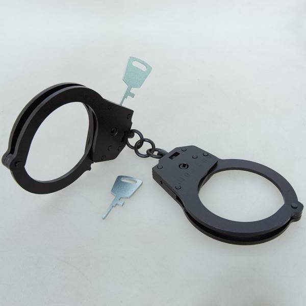 Наручники Handcuffs БР - 1КФ ( БР-С БРС ) КРАБ конвойные с фиксатором вороненые (3204004) - HAKKI