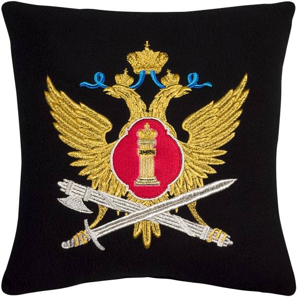 Подушка сувенирная ФСИН России 35х35 вышитая черная (4408015) - HAKKI