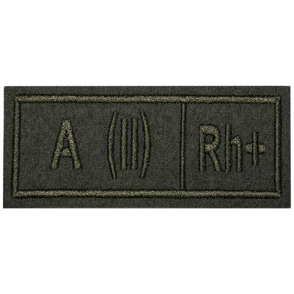 Нашивка ( шеврон ) на грудь полевая Группа крови A (II) Rh+ полоса вышитая оливковая (2501966) - HAKKI