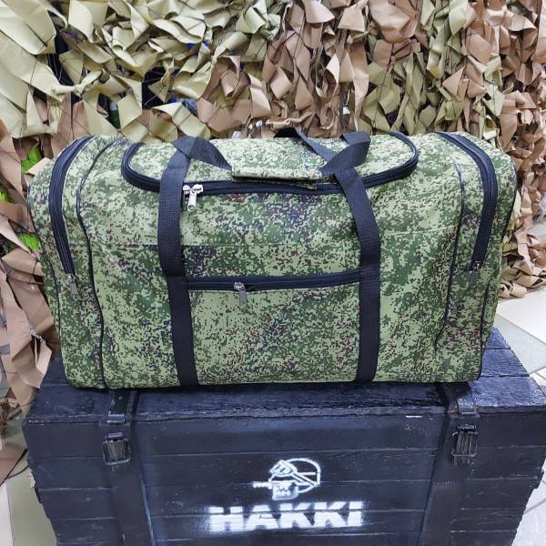 Сумка дорожная с боковыми карманами камуфлированная 70х30х40 90 л цифра зеленая (3310975) - HAKKI