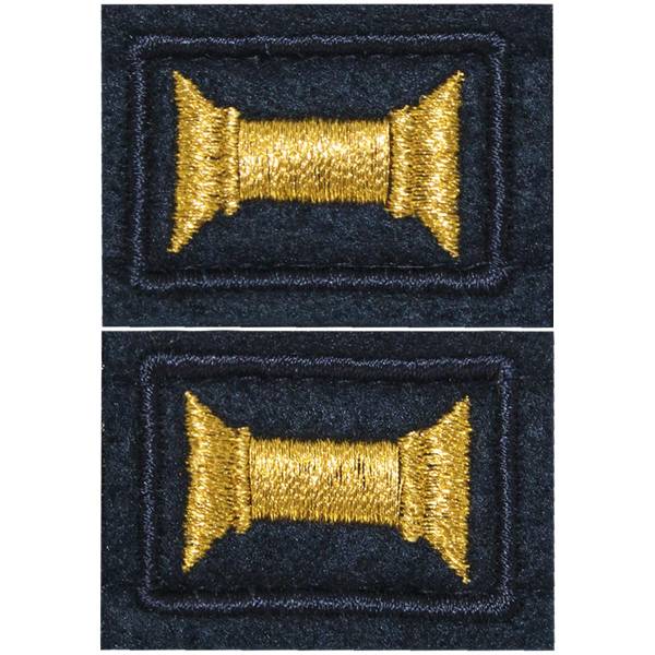 Эмблема ( нашивка знак ) петличная ( петлица ) для офицеров ВКС ( ВДВ ) на офисную форму вышитая на липучке темно-синяя (2505039) - HAKKI