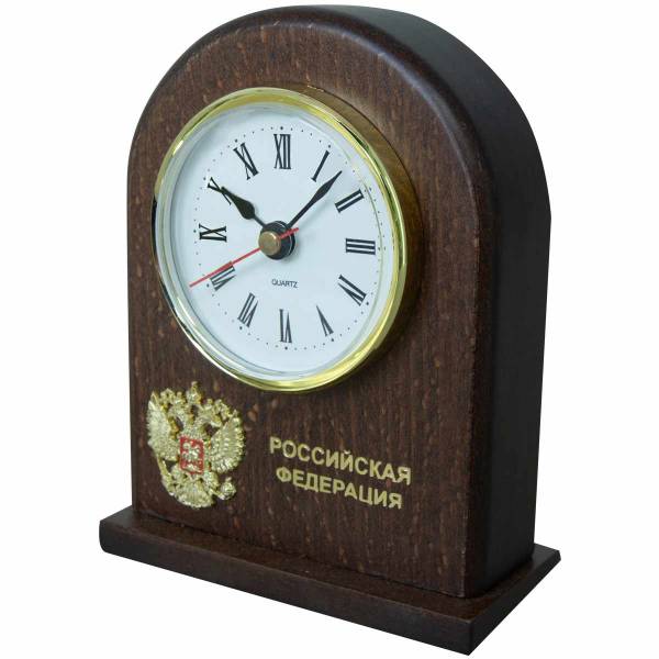 Часы настольные с символикой Герб ( орел ) России деревянные (4103075) - HAKKI