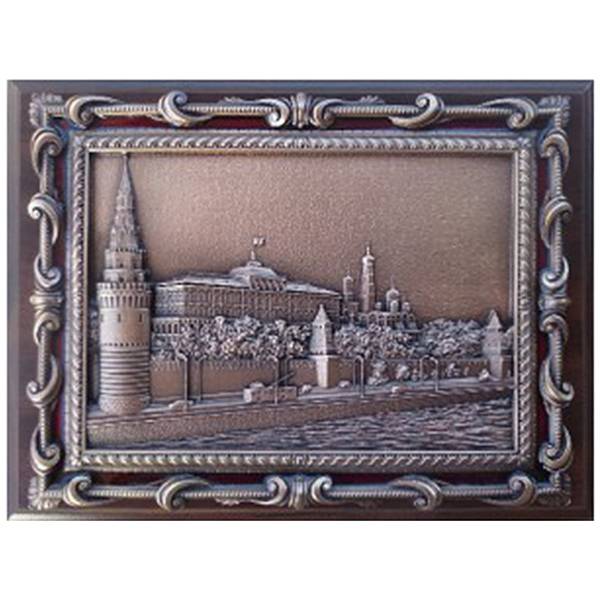 Плакетка ( панно ) Кремлевская набережная ( Москва Кремль ) 230х300 в подарочной коробке (4406235) - HAKKI