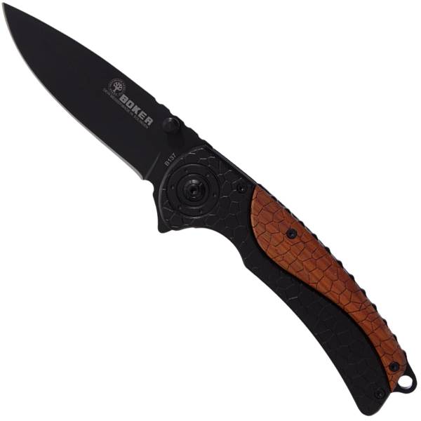 Нож складной BOKER с клипсой черно-коричневый (3914059)  - ВОЕНТОРГ ТЫЛОВИК