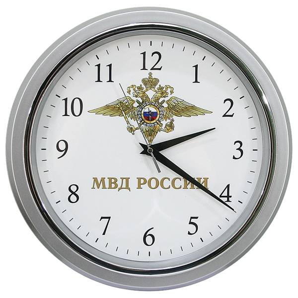 Часы настенные с символикой МВД России Apeyron PL10.017-2 D-32 пластик (4102077) - HAKKI