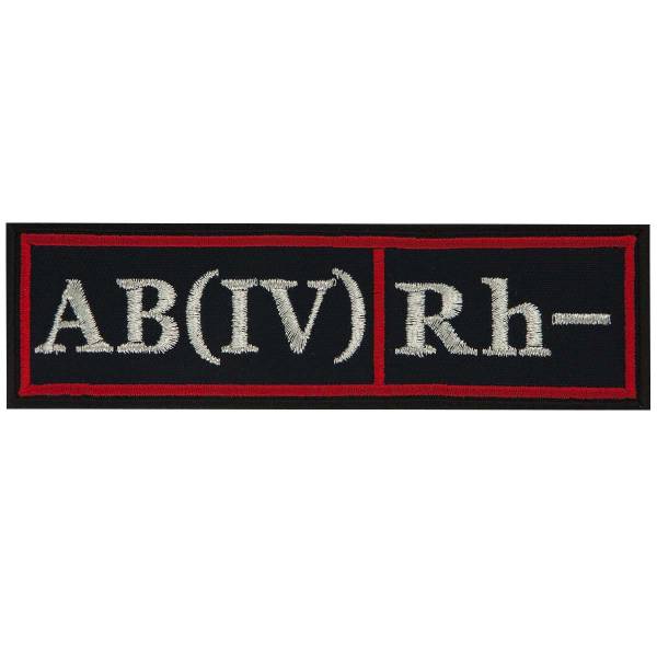 Нашивка ( шеврон ) на грудь Полиции Группа крови AB (IV) Rh- вышитая красный кант темно-синяя (2501977) - HAKKI