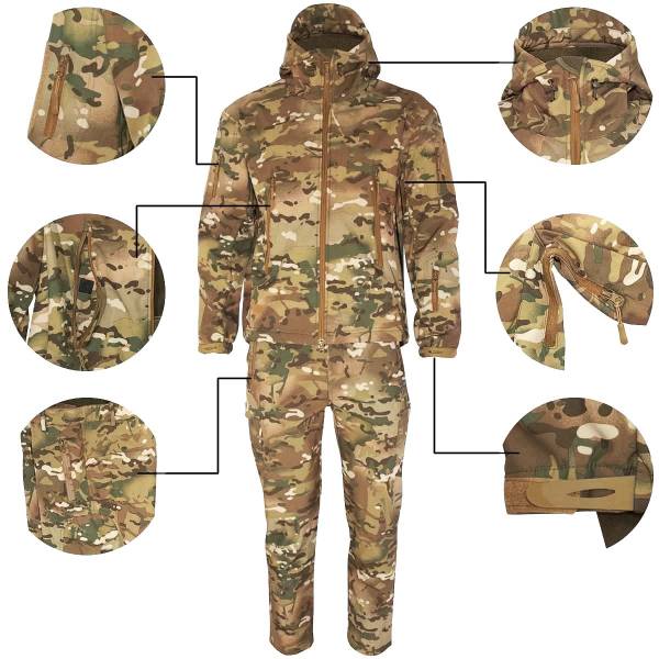Костюм камуфлированный ( камуфляж ) TAC Softshell мембранный ветровлагозащитный camo-multi (1107922) - ВОЕНТОРГ ТЫЛОВИК