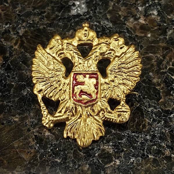 Знак нагрудный Герб ( орел ) РФ на булавке золотистый (2301847) - HAKKI
