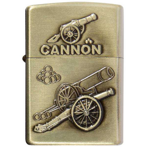 Зажигалка  бензиновая Cannon ( пушка ) золотистая (4403962) - HAKKI