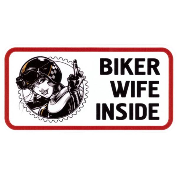 Наклейка на авто виниловая Biker wife inside 12х7 (12013017)