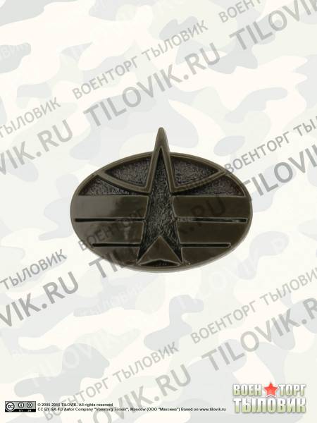 Эмблема ( знак ) петличная ( петлица ) Военно - космические силы хаки пластиковая (2102166) - HAKKI
