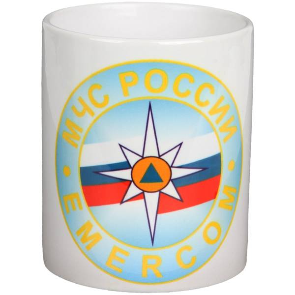 Кружка с символикой МЧС России Emercom белая (4601206) - HAKKI