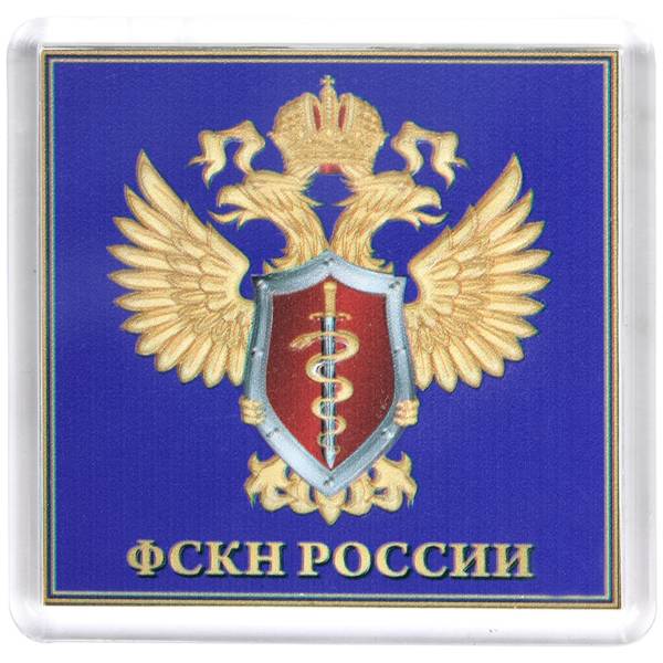 Магнит с символикой ФСКН России синий (4404029) - HAKKI