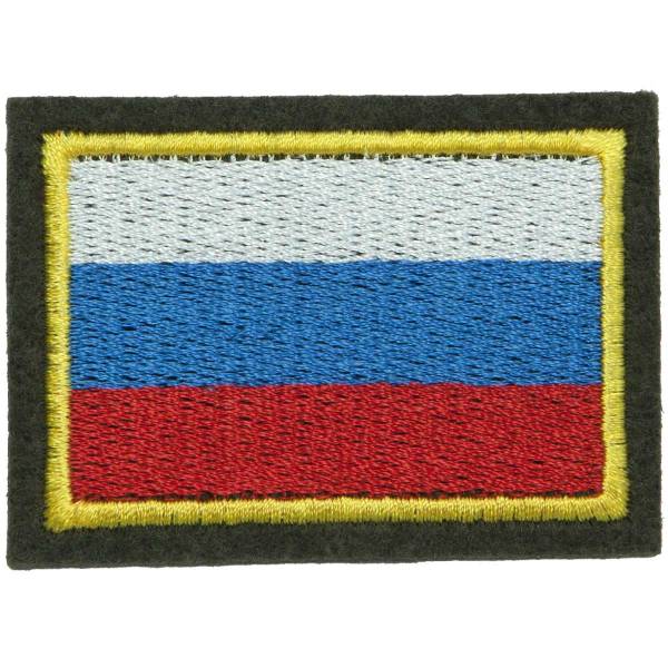 Нашивка ( шеврон ) на рукав Флаг России ( триколор ) 6,5х4,5 вышитая оливковая (2503172) - HAKKI
