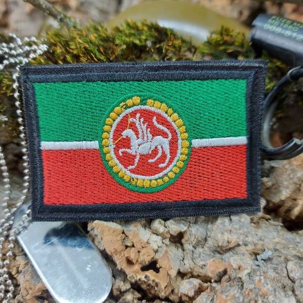 Нашивка (шеврон патч patch) тактическая Флаг Татарстан с гербом вышитая на липучке 7,5х4,5 (2509768) - HAKKI