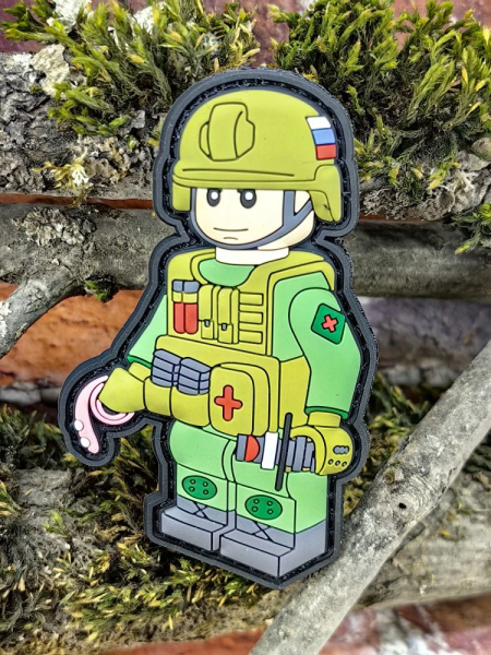 Нашивка ( шеврон патч patch ) тактическая BRICK OPERATOR МЕДИК 3D PVC на липучке 5х8 (2504410) - HAKKI