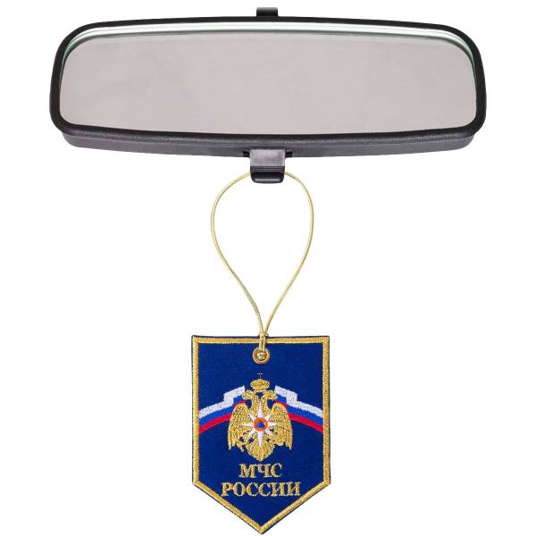 Вымпел мини в авто с вышивкой МЧС России 7х10 синий (4501039) - HAKKI