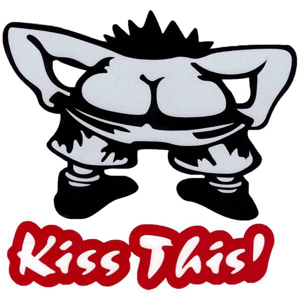 Наклейка на авто виниловая светоотражающая Kiss This / Поцелуй это 13х12,5 (12016004)