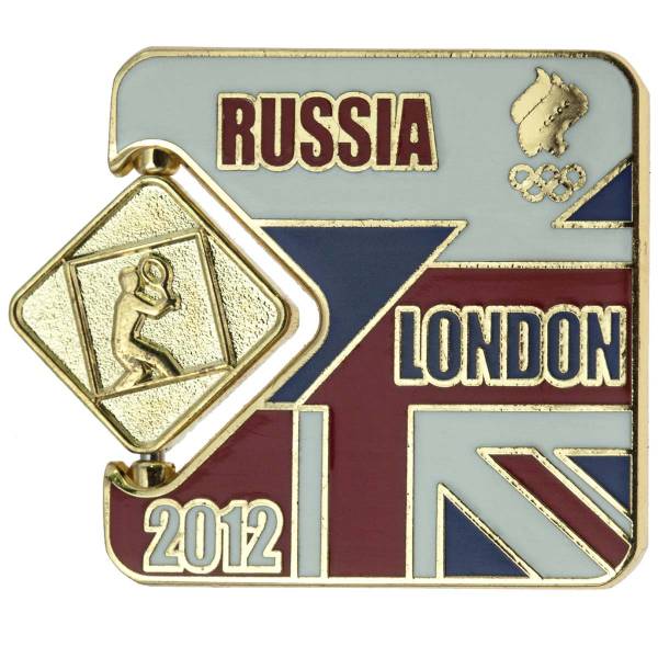 Значок ( знак ) олимпийский Лондон / London 2012 команда России Бадминтон / Badminton коллекционный на пимсе (2308023) - HAKKI