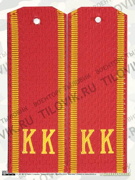 Погоны Кадетский Корпус красные 12 см. на куртку трапеция галун (2216998) - HAKKI
