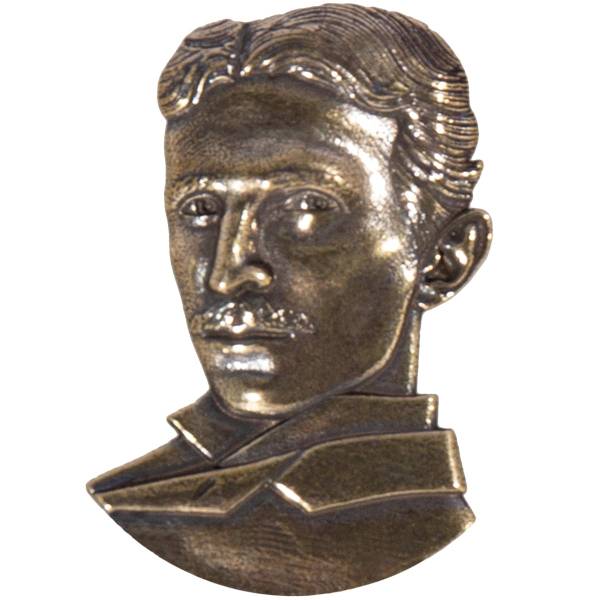 Знак фрачный из серии известные личности - Никола Тесла бронзовый (2302927) - HAKKI