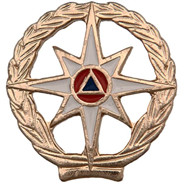 Эмблема ( знак ) петличная ( петлица ) МЧС России с просечкой золотистая (2102105) - HAKKI