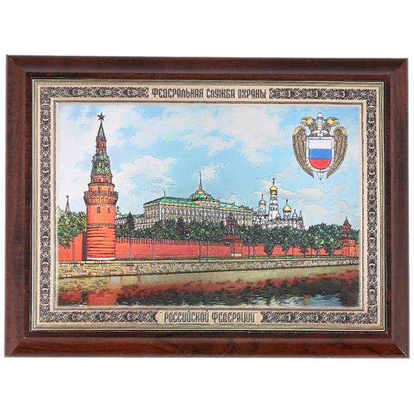 Плакетка ( панно ) с символикой ФСО ( Федеральная служба охраны ) РФ / Кремль 205х155 (4406095) - HAKKI