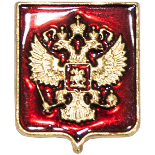 Знак фрачный Герб ( орел ) РФ на щите 13х16 (2302992) - HAKKI