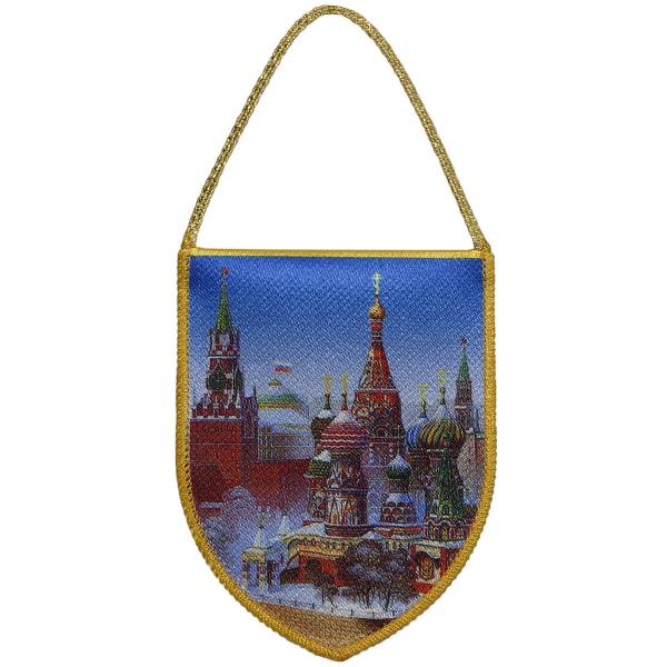 Вымпел мини в авто двухсторонний Герб Москвы / Собор Василия Блаженного (4501966) - HAKKI