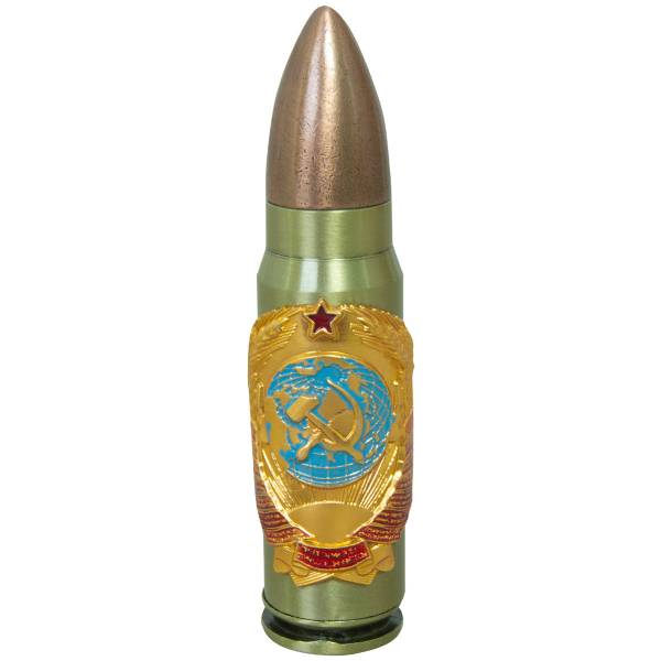 Зажигалка патрон с символикой Герб СССР малая газовая золотистая (4403266) - HAKKI
