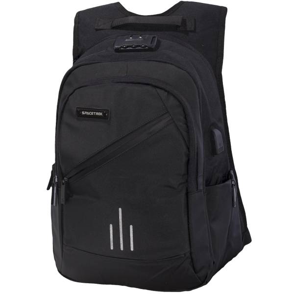 Рюкзак SPACETREK  городской 19-659 с USB проводом 45х30х15 18 л черный (3306147) - HAKKI