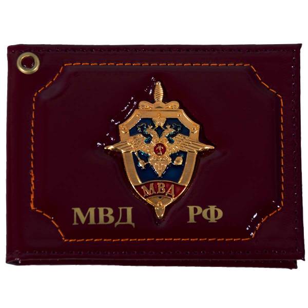 Обложка для удостоверения с жетоном МВД РФ бордовая (4204302) - HAKKI