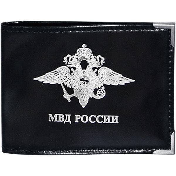 Обложка для удостоверения МВД России с уголками черная (4203937) - HAKKI