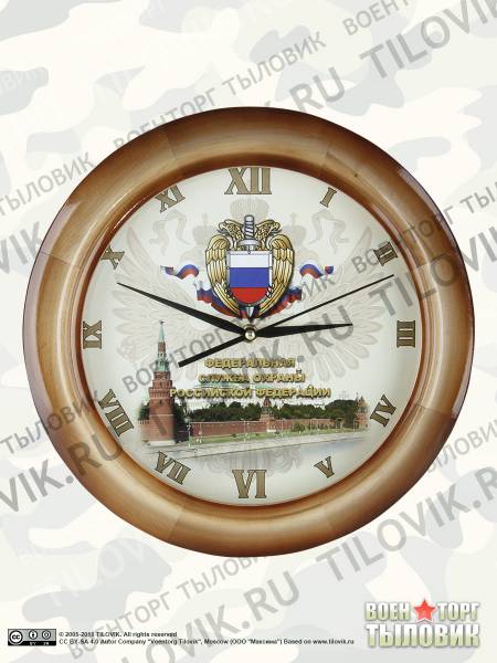 Часы настенные с символикой ФСО России D-32 дерево (4102096) - HAKKI