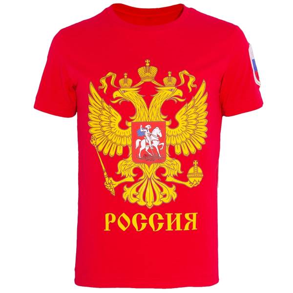 Футболка с патриотической символикой Герб ( орел ) России красная (1208736) - HAKKI