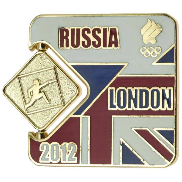 Значок ( знак ) олимпийский Лондон / London 2012 команда России Фехтование / Fencing коллекционный на пимсе (2308018) - HAKKI